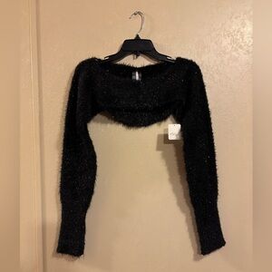 Free People Black Textured Shrug